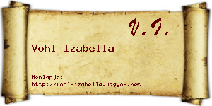 Vohl Izabella névjegykártya